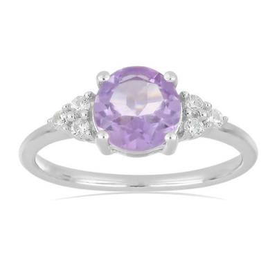 BUY BRAZILIAN AMETHYST GEMSTONE CLASSIC RING IN 925 SILVER